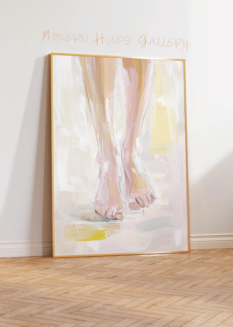 Abstract Feet Wall Art – Barefoot Painting – Minimalist Foot Art – Soft ...
