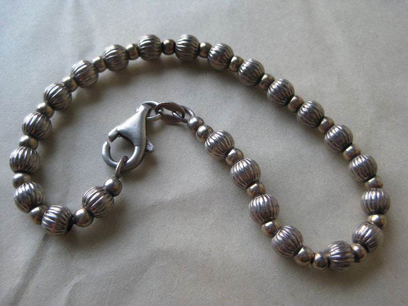 Bead Sterling Bracelet Vintage 925 Silver Italy Y