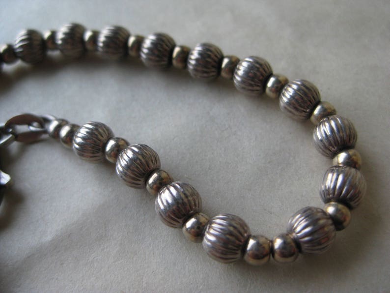 Bead Sterling Bracelet Vintage 925 Silver Italy Y