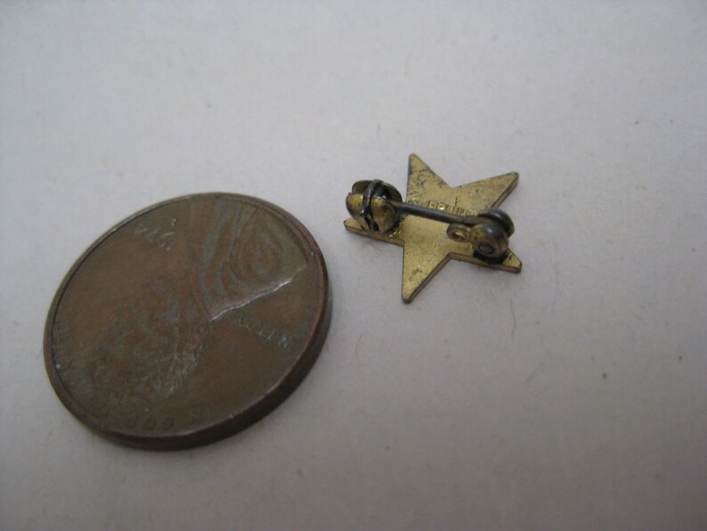 Eastern Star Sterling Enamel Brooch Pin Gold Vintage 925