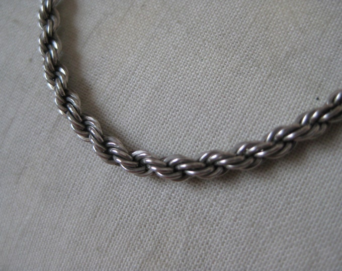 Sterling Spiral Twist Chain Link Necklace Vintage 925 Silver Etsy