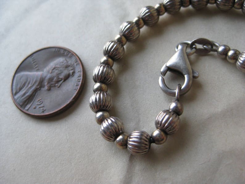 Bead Sterling Bracelet Vintage 925 Silver Italy Y