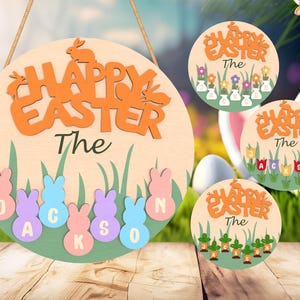 Ostertag Türschild Cut File svg, Bunny Willkommensschild, Kleeblatt Türschild SVG, Easter Day Geschenk, Glowforge Datei, Geschenk Lasercut