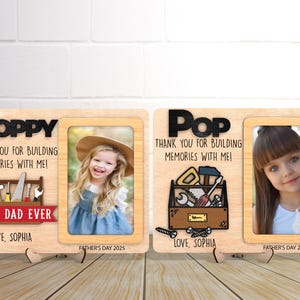 Personalized Father&#39;s Day Photo Frame Svg, Father Day gifts svg,3D laser cut frame, bonus dad svg, Gift for Dad,  Glowforge Laser cut files