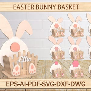 Osterhase Hintern Korb SVG, Datei Laser geschnitten svg-Datei, Osterhase Halter Korb svg, Cricut Ostereierhalter geschnitten SVG