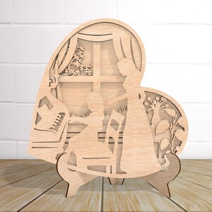 Multyilayer Mom Klavier Mutter Tag SVG, Musik Silhouette, Musiker Design, Geschenk für Mama SVG, Lasercut-Datei, Mom Klavier aus Holz