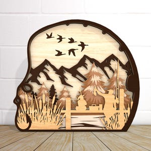 Happy Father&#39;s Day Go Fishing Standing Lasercut File Svg, Gift for Dad, Fishing Dad svg, Papa Fishing Sign, Fathers Day svg, Glowforge