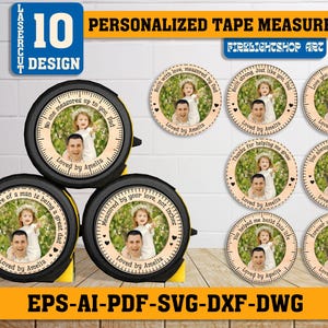 Gepersonaliseerde meetlint met foto en tekst, fluorescerend meetlint, Vaderdagcadeau van dochter, gepersonaliseerde cadeaus voor vader, echtgenoot