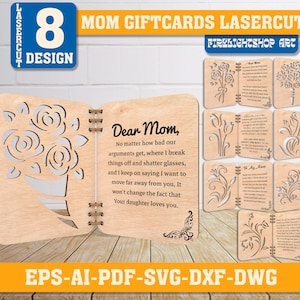 Muttertagskarte SVG, Muttertagsgeschenk-Svg, Mama Geschenk Laser Cut-Datei, Muttertag SVG, Muttertag Glowforge-Datei, Laser Cut-Datei, Digital