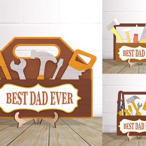 Felice festa del papà in formato svg, il miglior papà di sempre Shadow Box SVG, Dad Garage svg, Garage svg, regalo per papà, per file lasercut, decorazioni per la casa per le feste SVG