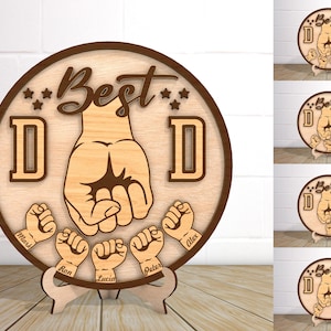 Svg lasercut personalizzato per la festa del papà, scatola delle ombre del miglior papà di sempre SVG, garage per papà svg, garage svg, regalo per papà, decorazioni natalizie per la casa Svg