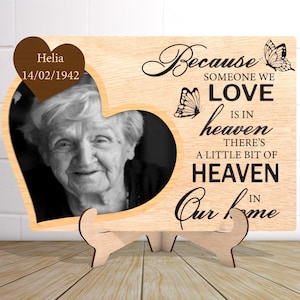 Cartello commemorativo personalizzato per la mamma SVG, cartello commemorativo svg, perdita di una persona cara, regali commemorativi SVG, cornice per foto svg, file tagliati al laser Glowforge