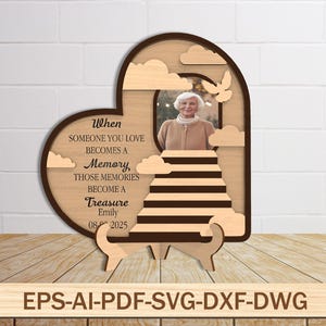 Personalized Grandma Memorial, Wood Sign svg, Loss Of Loved One, Memorial Gifts svg, Glowforge svg files, Laser cut files