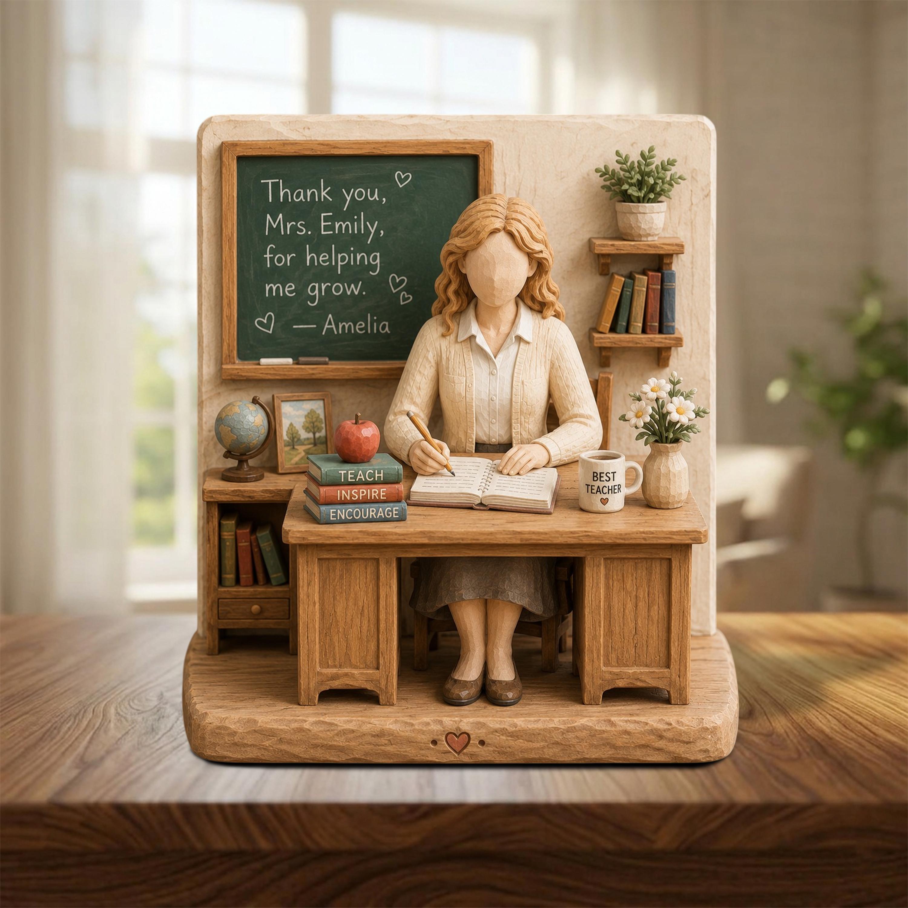 Personalized Teacher Appreciation Gift, Custom Teacher Wooden Block