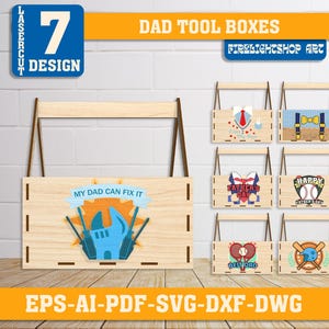 Father Day Tool Boxes Laser Cut Bundle, Wooden Treats Box SVG, Father's Day Beer and Snack Holder, Father's Day Quotes SVG, Gift for Dad SVG