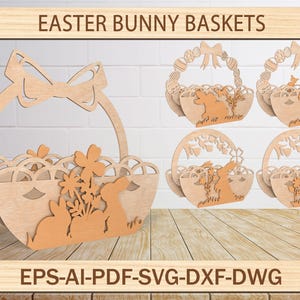 Suporte para cesta de ovos de coelho da Páscoa svg Glowforge, Cesta de presente de Páscoa Laser SVG, suporte para ovos svg cricut Suporte para ovos de Páscoa, Dia de Páscoa SVg