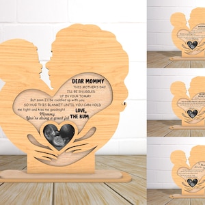 Personalized Photo Dear Mommy Daddy Love From Baby Bump Sign SVG, Gift for Mom, Mothers Day svg, Glowforge svg files Laser cut files