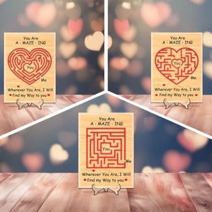 Laberinto de pie de feliz día de San Valentín Svg, tablero de madera amoroso Svg, eres un laberinto Ing archivo cortado con láser Svg, regalo de aniversario del día de San Valentín Svg