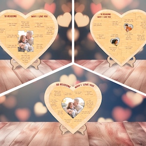 Valentinstag Fotorahmen SVG, Valentinstag Fotohalter Cut File SVG, Valentinstag Holzrahmen, Jubiläum Fotogeschenk, Einzigartiges Geschenk