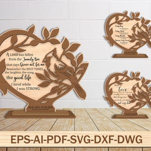 Letrero conmemorativo SVG, versículo bíblico SVG, archivo de corte Cricut, diseños cortados con láser, descarga instantánea, SVG inspirador, árbol genealógico, elementos de aves