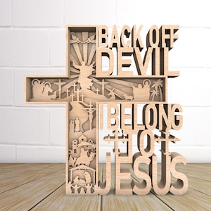 Paasdag Svg, Jezus svg, Jezus en kruis lasergesneden bestand, religieuze Svg, Cross, Christian, Half Cross Svg, terug van duivel, Glowforge-bestand