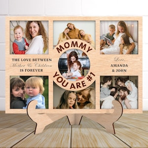 Personalisierte Fotoplatte SVG, Mama Foto Display Geschenk, Mama Bild Palte Laserschnitt, glücklicher Muttertag svg, Mutter Rahmen mit Ständer svg