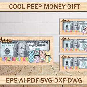 Personalized Easter Money cut File, Custom Easter Gifts for Teens,  Money gift cut file, Easter Bunny Money Gift, Easter Bunny Money Gift