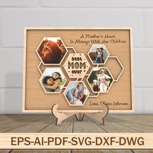   Muttertag, Fotorahmen Stand svg cutfile, Mutterrahmen mit Standfuß svg, Geschenk für Oma Rahmendatei, Laser bereit