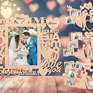 Cornice per foto personalizzata di San Valentino in formato SVG, portafoto di San Valentino in formato SVG, cornice in legno di San Valentino, regalo fotografico per anniversario, regalo unico