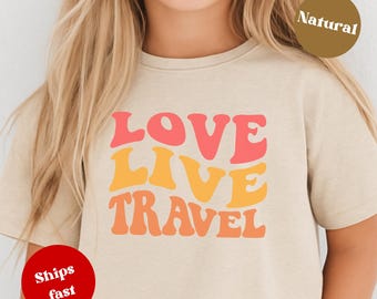 Travel Toddler Shirt - 100% Cotton Retro Holiday Tee - Vacation Outfit - Size 2T - 5/6T