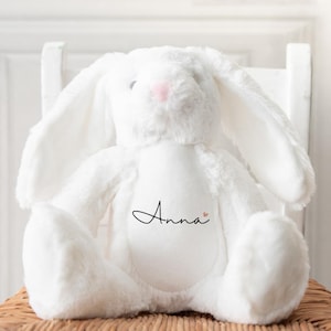 Doudou personnalisé avec prénom – peluche naissance – cadeau bébé – cadeau baptême – doudou avec date de naissance