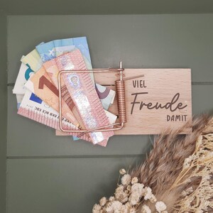Envoltorio de regalo de dinero, trampa para ratones, para aniversario, boda, cumpleaños, hecho de madera, personalizable