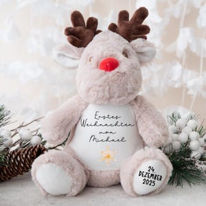 Doudou personnalisé avec prénom – peluche naissance – cadeau bébé – cadeau baptême – doudou avec date de naissance