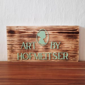 Personalized company sign made of wood and acrylic – sign with logo & desired text – practice sign – business sign – office sign modern