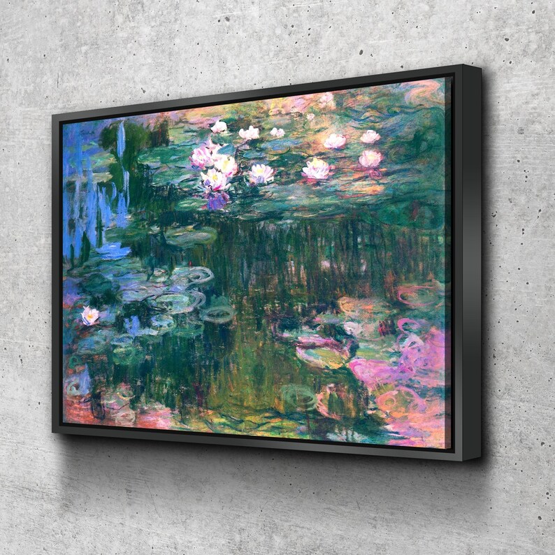 Claude Monet Water Lilies Print Canvas Wall Art Reproduction - Etsy