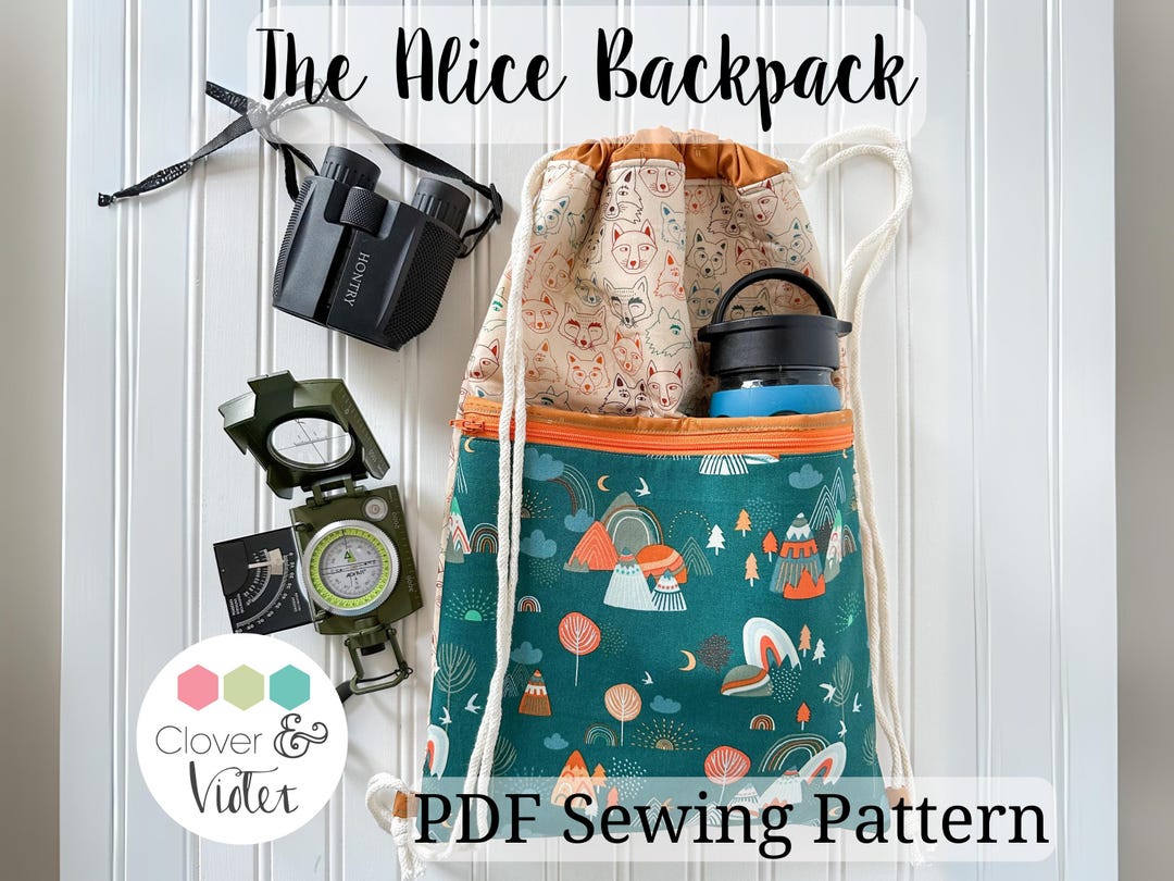 The Alice Backpack / Drawstring Bag Sewing Pattern - Etsy