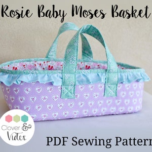 Patrón de costura para la cesta de Moisés de la muñeca Rosie