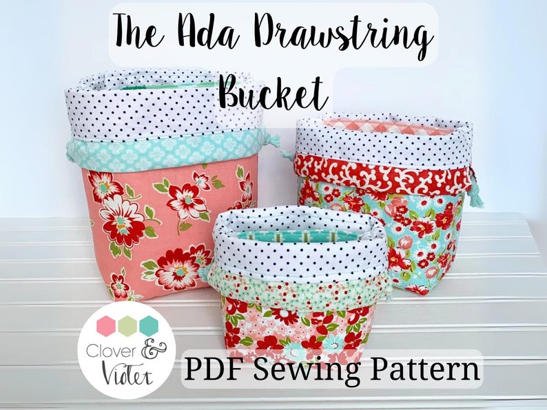 The Ada Drawstring Bucket / Sewing Pattern - Etsy