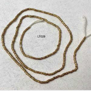 EXTREMELY RARE- Antique Gold Micro Metal Cylinder Beads - 10.75 inch strand - late 1800’s made in France P1