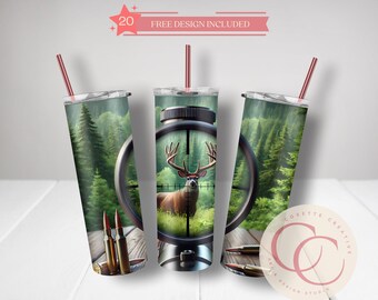 Deer Hunting Tumbler Sublimation Design: Hunter Wrap (PNG File)