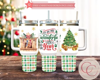 Sublimatieontwerp kerstbeker: peperkoekhuisje, boom (digitale png-download)