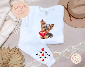 Yorkshire Terrier Valentine PNG: Herz XOXO Tshirt Design (digitaler Download)