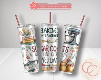 Baker Tumbler Design: Backen ist meine Sprache (PNG-Datei)