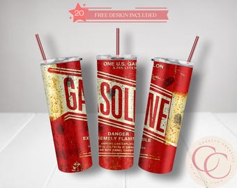 Vintage Benzindosen Becherverpackung - 20 Unzen Skinny Sublimation (Digitaler Download)