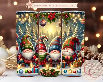 Weihnachts Wichtel Aquarell Tumbler Sublimations Design (Digitaler Download)