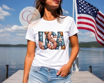 USA Patchwork Sublimationsdruck, 4th of Jul 2020 Kreuz (Digitaler Download)