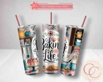 Baking Life Tumbler Sublimationsdesign: Bäcker Beruf (PNG Datei)