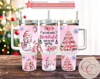 Wrap kerstbeker sneeuwpop: 40 oz sublimatieontwerp (alleen digitaal)
