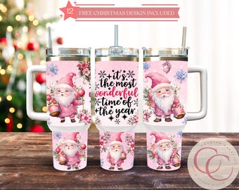 Sublimatieontwerp kerstkabouters 40 oz beker (digitale download)