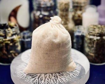 Intuition Ritual Bath Sachet | Amethyst + Butterfly Pea Flower + Mugwort for Clarity & Spiritual Insight
